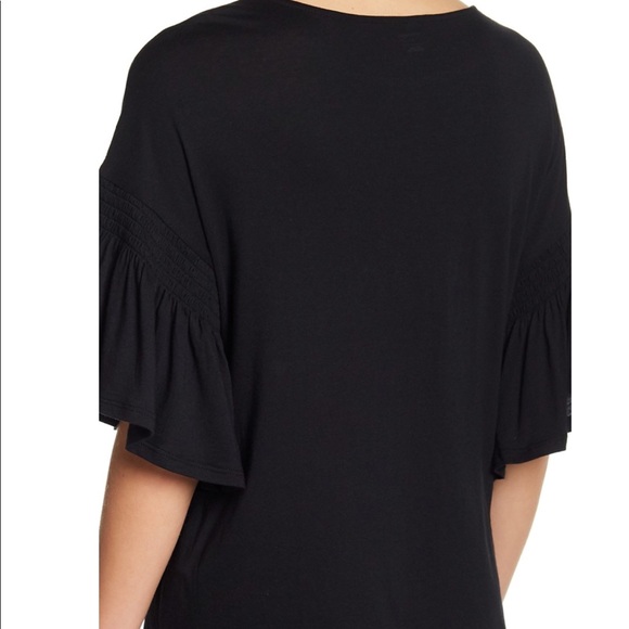 14th & Union Ruffle Sleeve Top in Black - Picture 9 of 9